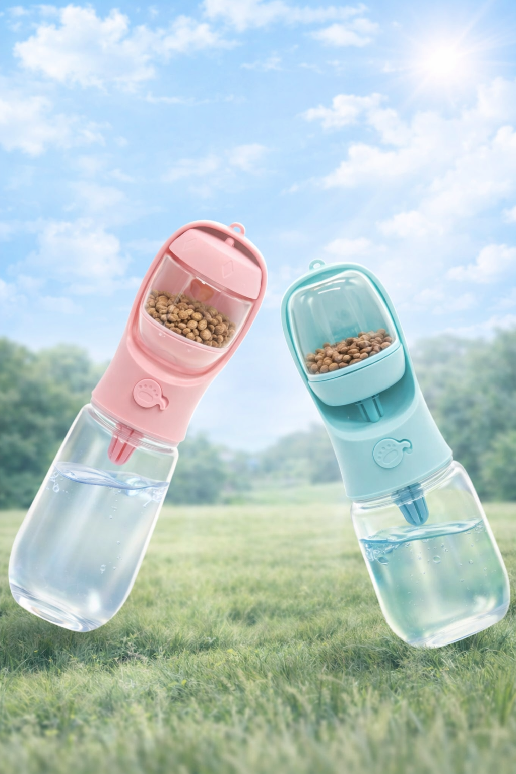 2-in-1 Portable Pet Water Bottle & Food Container
